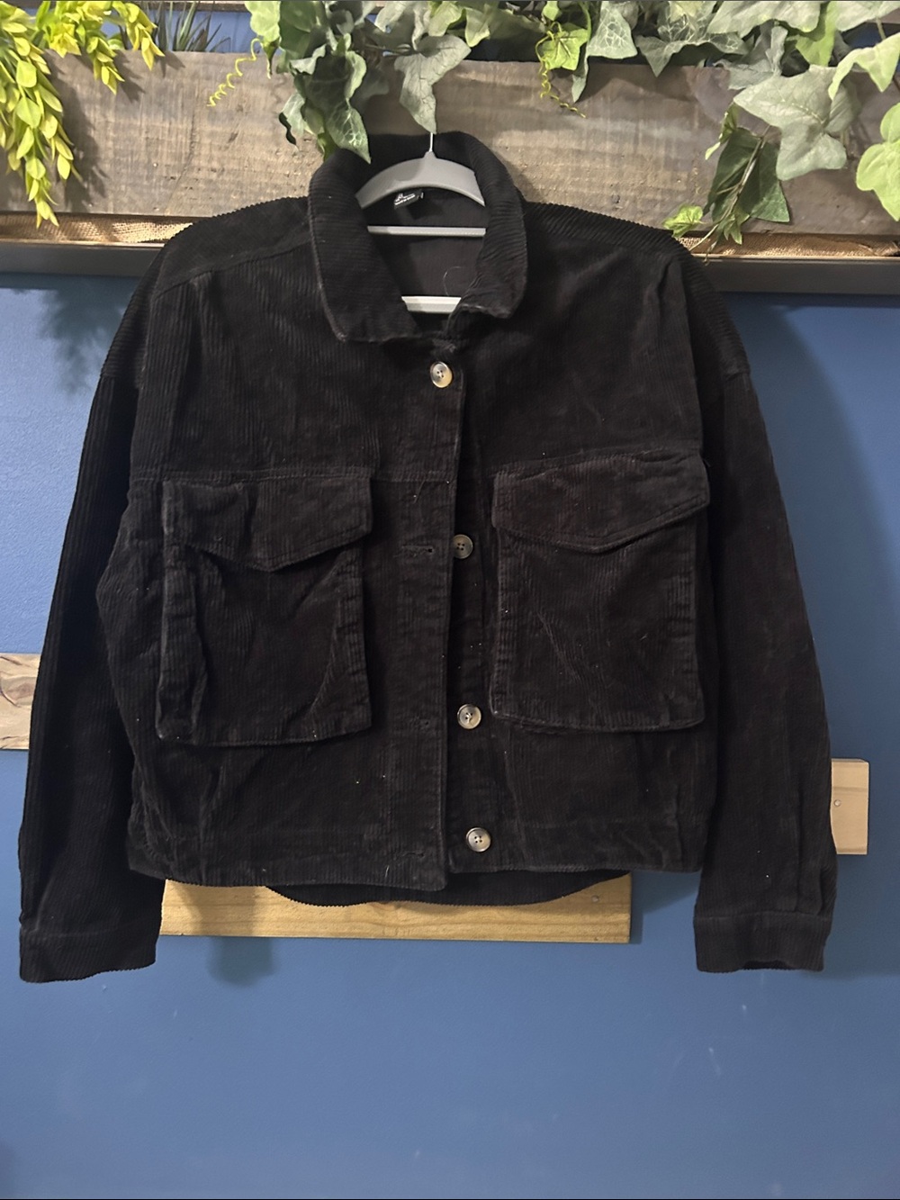 Forever 21 Women’s Black Corduroy Shirt Jacket Bommer Style Med
